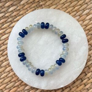 Handmade Blue Glass Beaded Bracelet